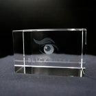 Produktbild Glasquader Querformat Frontal, Motiv Blickhüter-Logo